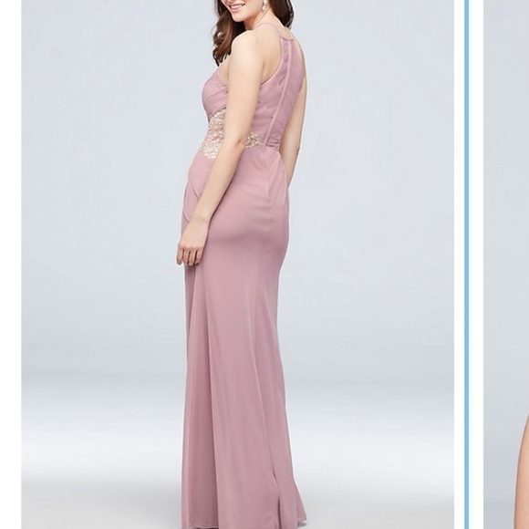 David's Bridal High-Neck Mesh Dress w/ Lace
Inset Bridesmaid/Prom/Formal - Picture 8 of 16